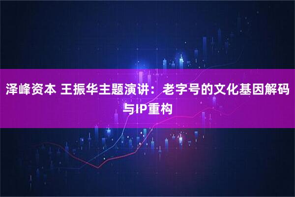 泽峰资本 王振华主题演讲：老字号的文化基因解码与IP重构